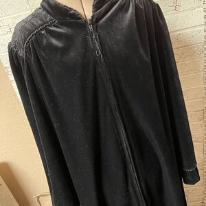 Vintage Black Golden Girls Velour Pajama House Coat Robe